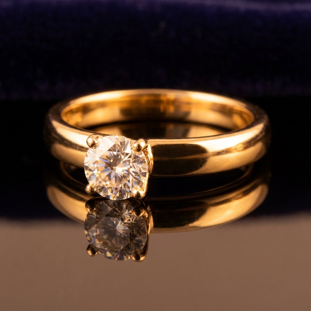 Gold Solitaire Ring